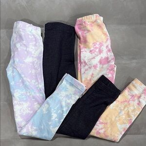Cat & Jack Pink and Yellow Leggings Playful Tie-Dye